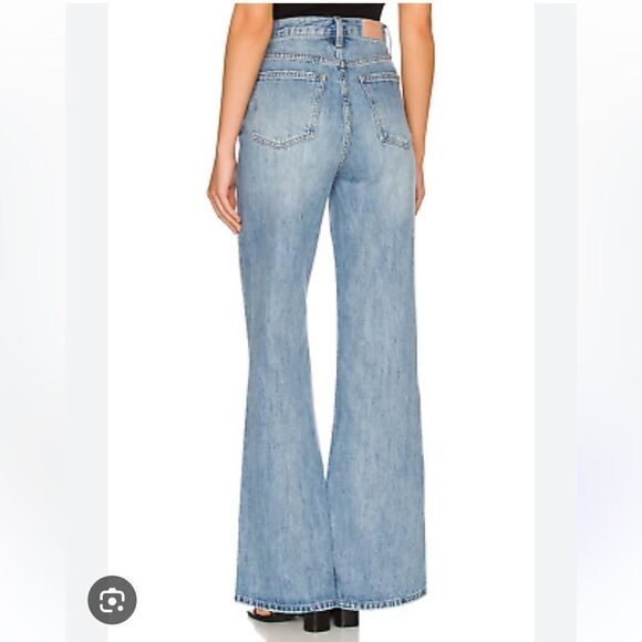 NWT Pistola Ruby High Rise Palazzo Pants jeans Othello blue Revolve 32 - Picture 3 of 11